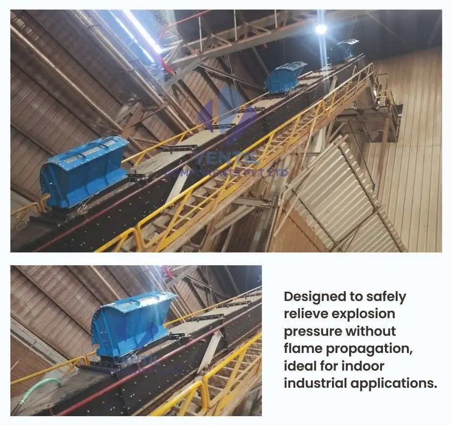 Flameless explosion venting installation for indoor industrial applications from Ventil Components
